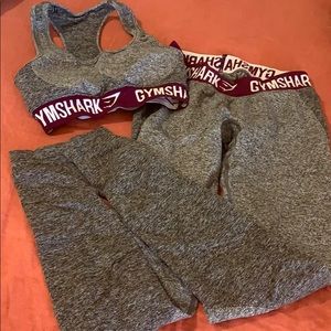 Gymshark Flex set grey and maroon size small